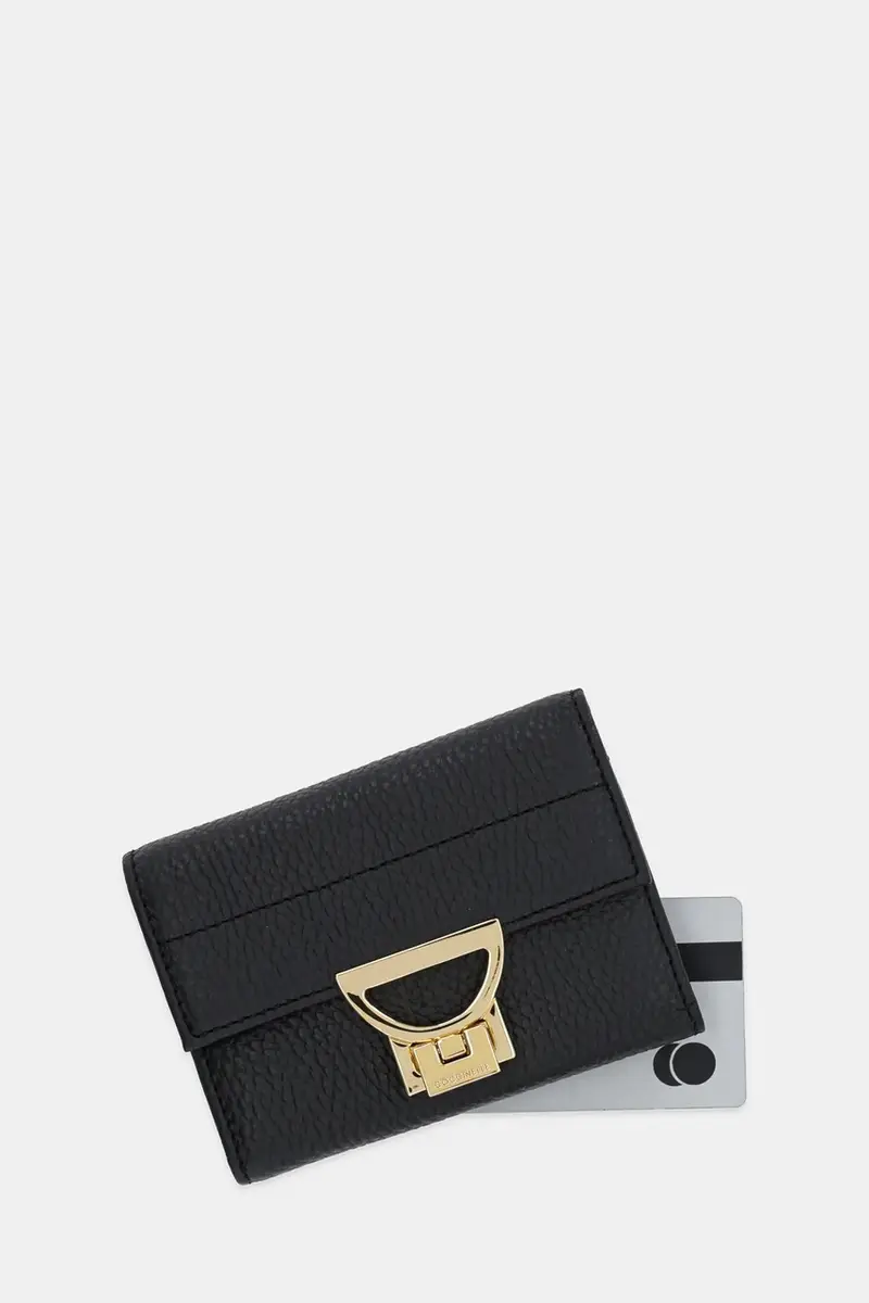 portafoglio in pelle Nero miniatura 3