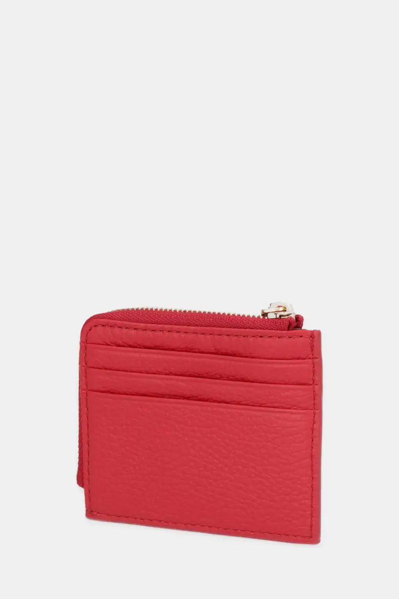 portafoglio in pelle Rosso miniatura 2