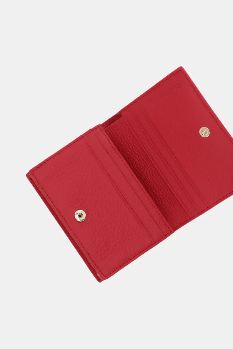 portafoglio in pelle Rosso miniatura 3