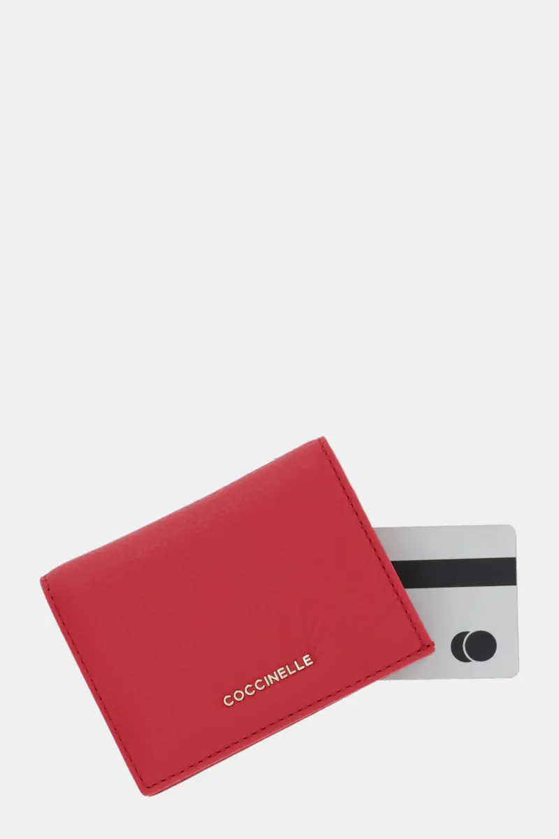 portafoglio in pelle Rosso miniatura 4
