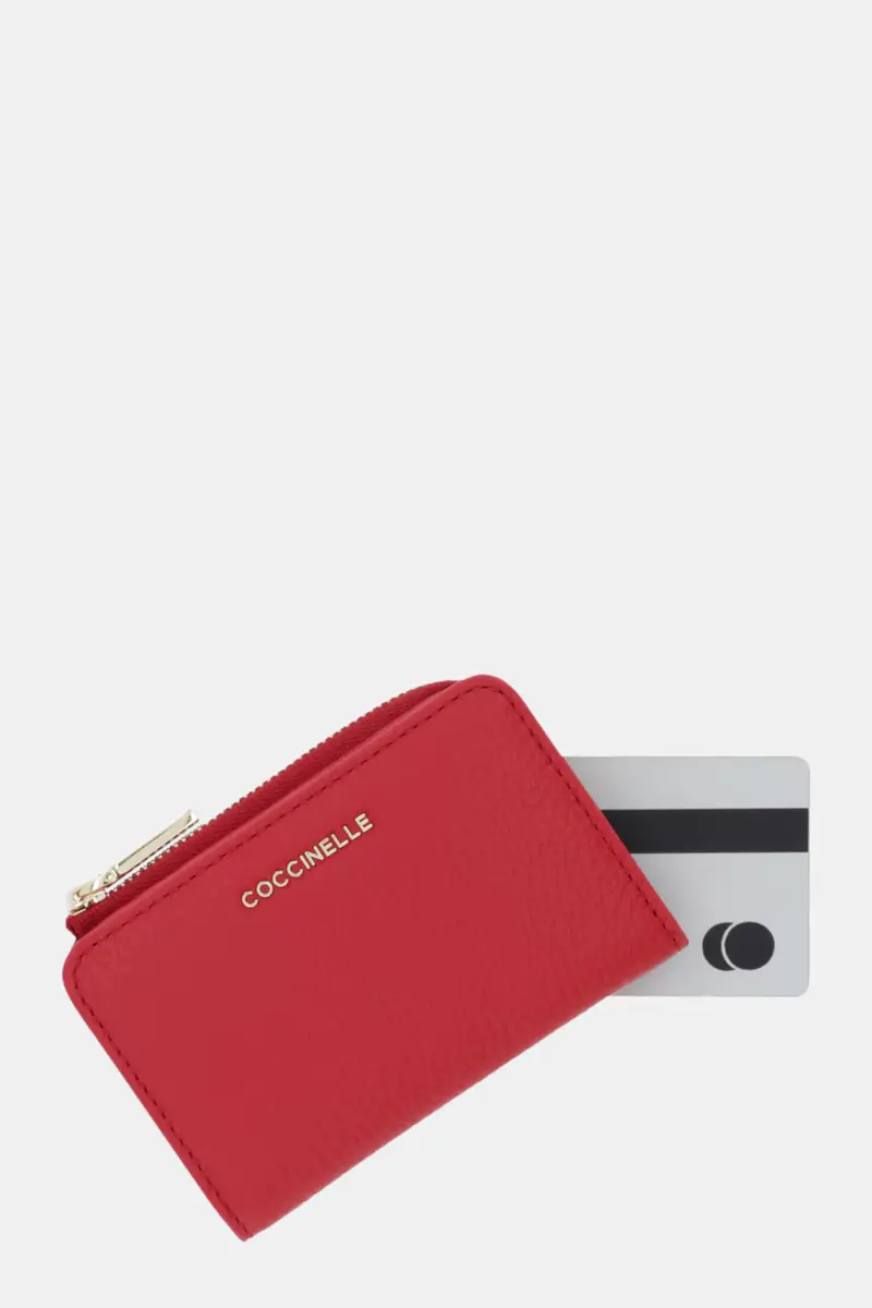 portafoglio in pelle Rosso miniatura 4
