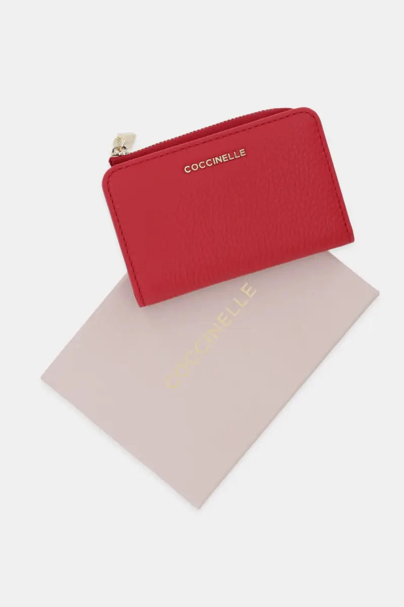 portafoglio in pelle Rosso miniatura 5