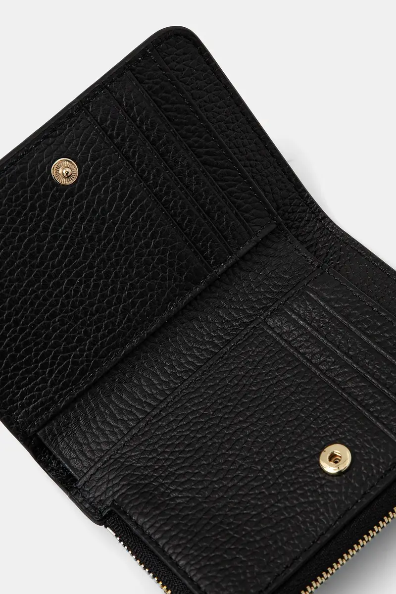 portafoglio in pelle TASSEL Nero miniatura 2