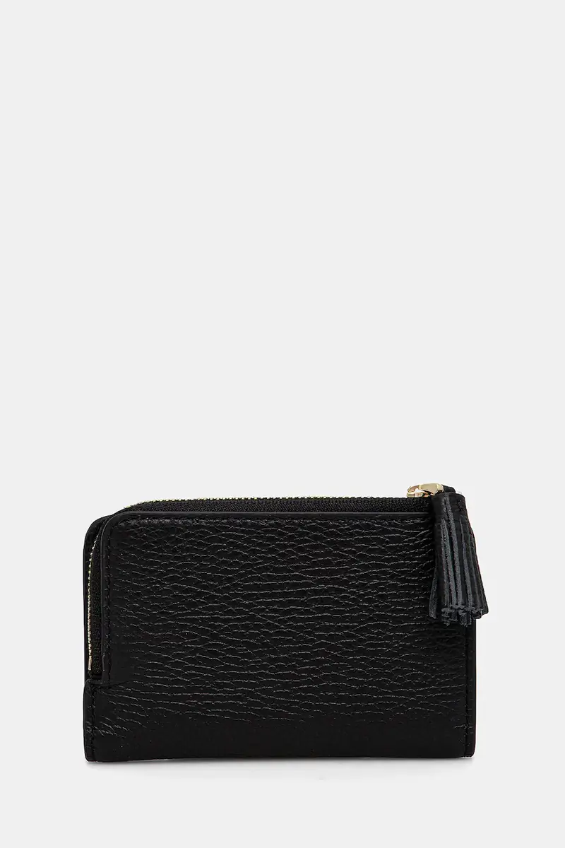 portafoglio in pelle TASSEL Nero miniatura 3