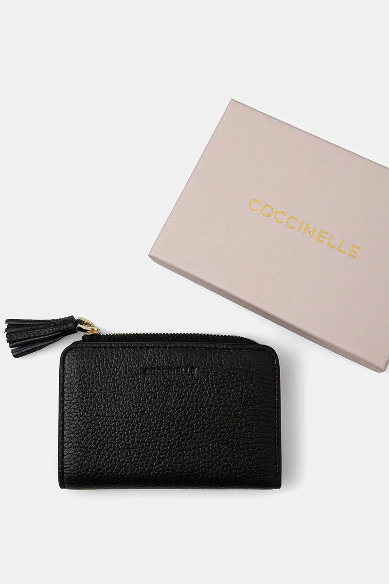 portafoglio in pelle TASSEL Nero miniatura 4