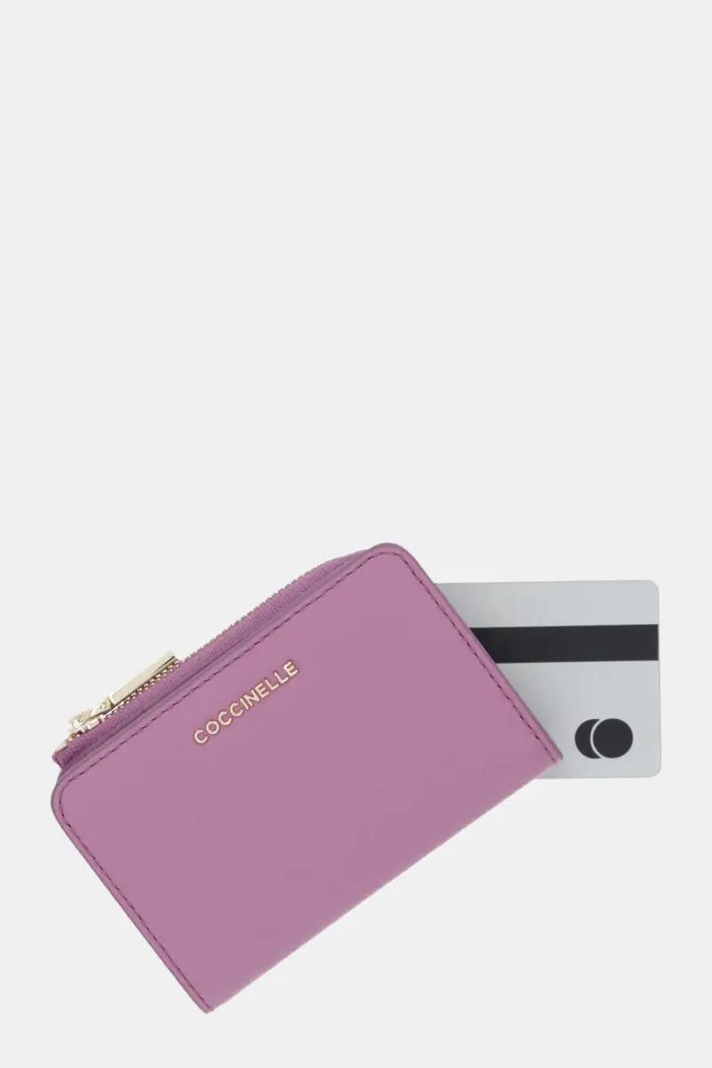portafoglio in pelle Violetto miniatura 4