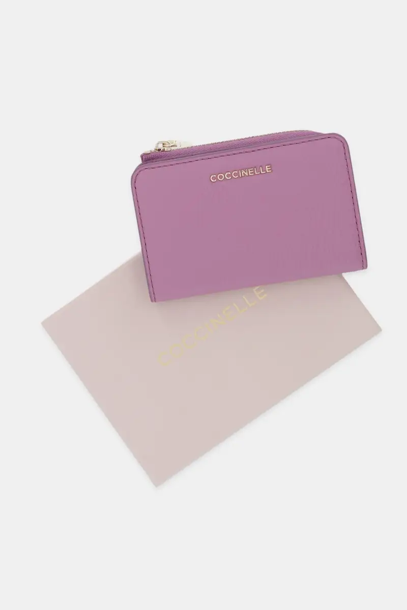 portafoglio in pelle Violetto miniatura 5