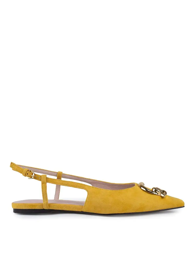 Sandali c-me slingback in pelle scamosciata Marrone