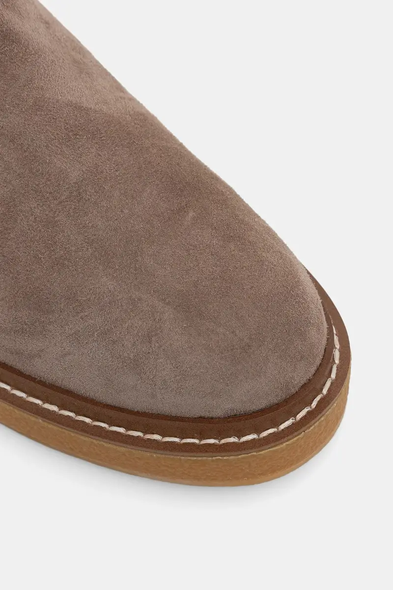 stivali in pelle scamosciata donna colore beige E4 T7B 15 01 01 N59 miniatura 4