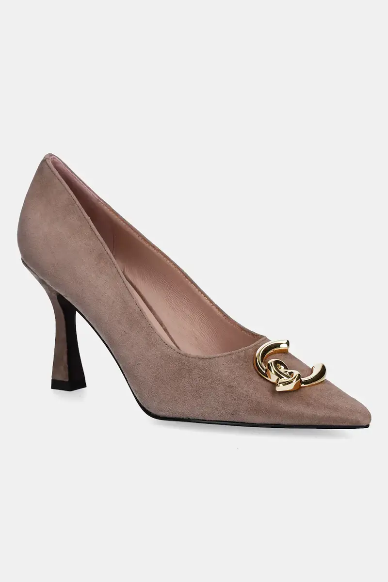 tacchi in pelle scamosciata colore beige E4 SB2 13 01 01 N59