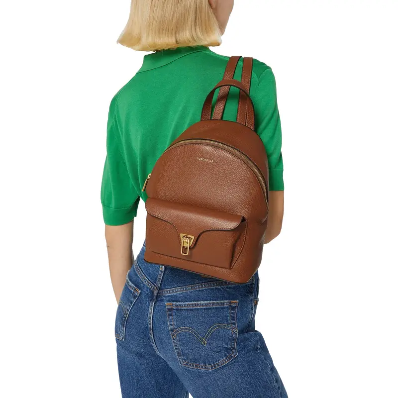 Zaino Donna Marrone Beat Generation in Vera Pelle miniatura 2