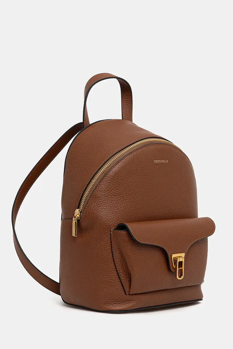 zaino in pelle Marrone miniatura 2