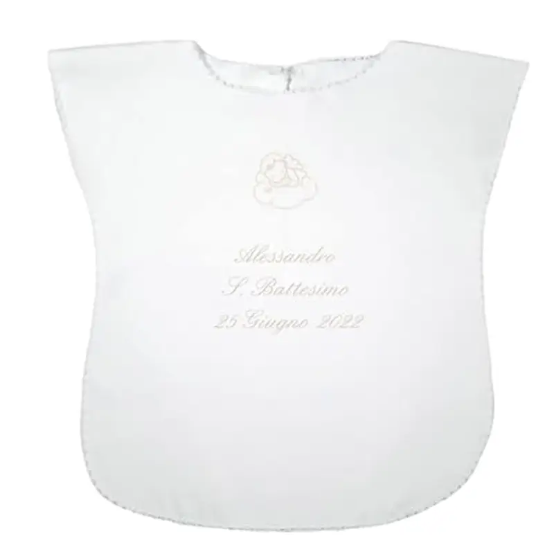 Coccole - Vestina da Battesimo Bimba a Tema Angioletto Panna - Vestina per Battesimo Personalizzato con Nome e Data -