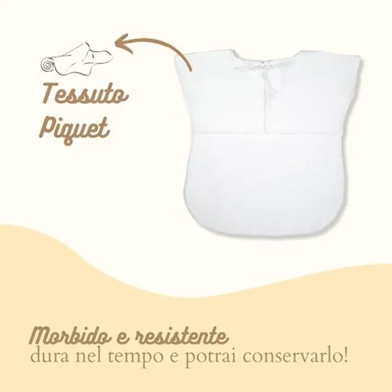 Coccole - Vestina da Battesimo Bimba a Tema Croce Panna - Vestina per Battesimo Personalizzato con Nome e Data - Veste miniatura 3