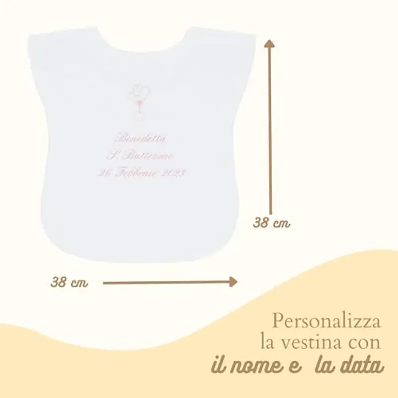 Coccole - Vestina da Battesimo Bimba a Tema Stellina Rosa - Vestina per Battesimo Personalizzato con Nome e Data miniatura 2
