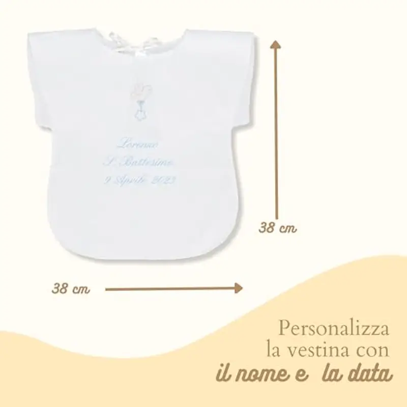 Coccole - Vestina da Battesimo Bimbo a Tema Stellina Azzurra - Vestina per Battesimo Personalizzato con Nome e Data miniatura 2