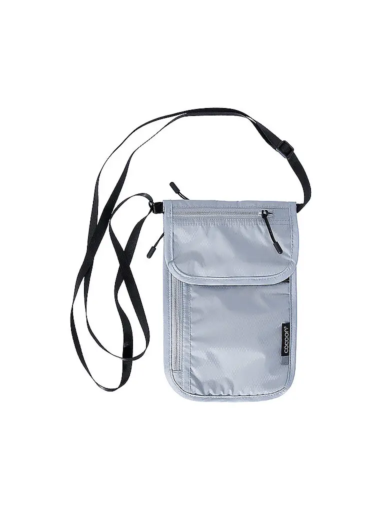 Portafoglio da viaggio da collo grigio chiaro