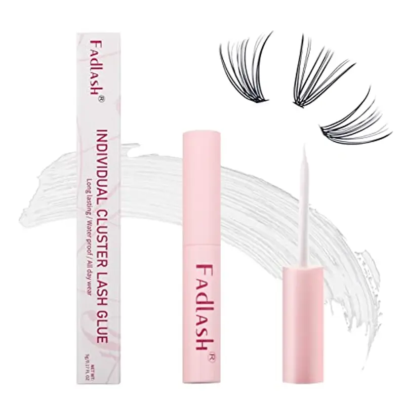 Colla per Ciglia FADLASH Cluster Lash Bond Glue Colla Adesiva per Ciglia Lunga Durata 48-72 Ore Colla per Ciglia a Grappolo Individuale