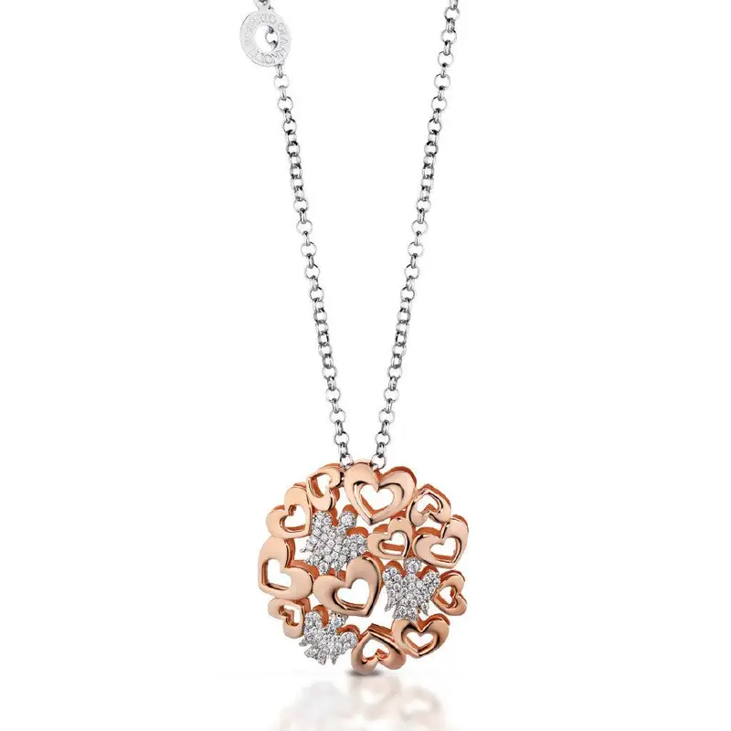 Collana con Angeli e Cuori in Argento