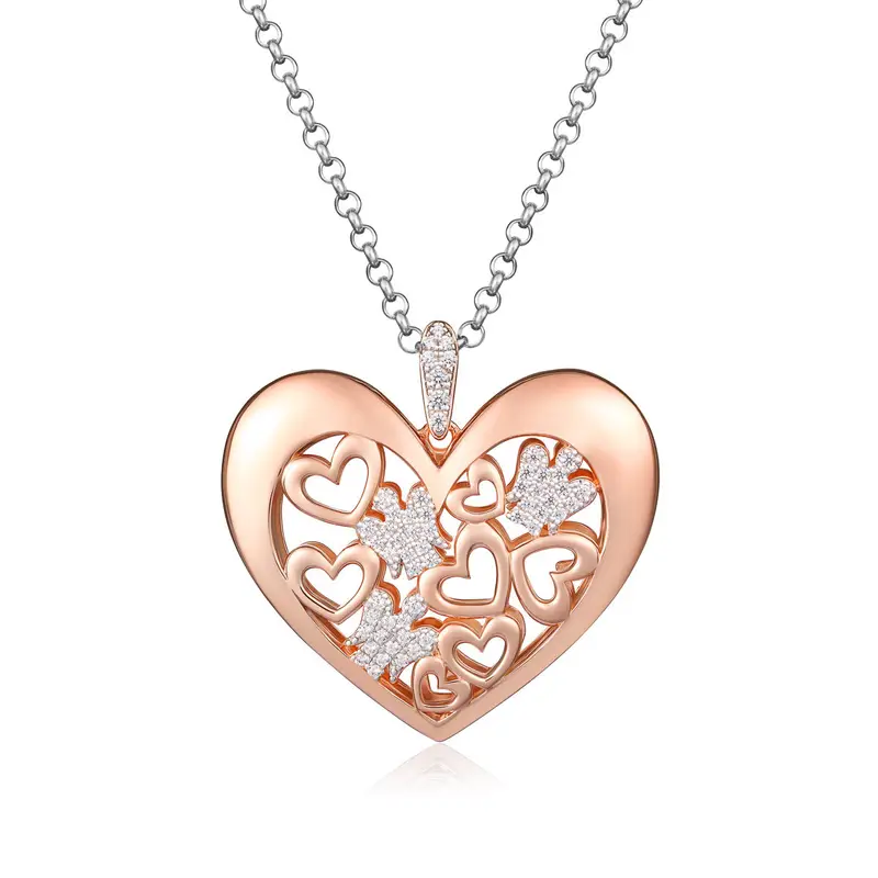 Collana con Angeli e Cuori in Argento