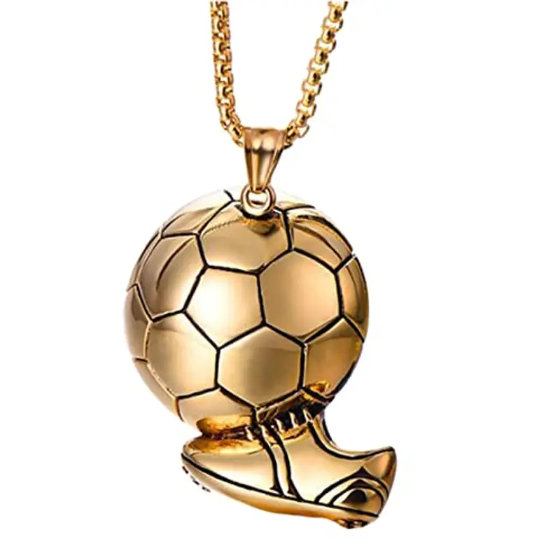 Collana con Ciondolo a Forma di Pallone da Calcio, per Bambini, Decorazione per Feste di Calcio, Metallo