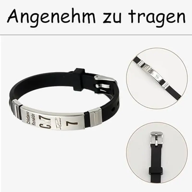 Collana da calcio, da ragazzo, collana per ragazzi, collana numero 7, collana per bambini, collana da calcio, calcio per gli appassionati di palla, regalo (collana+braccialetto) miniatura 2