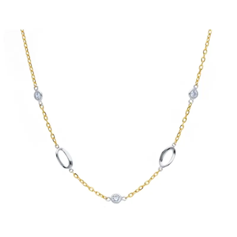 Collana Donna Oro Bianco Giallo GL101041