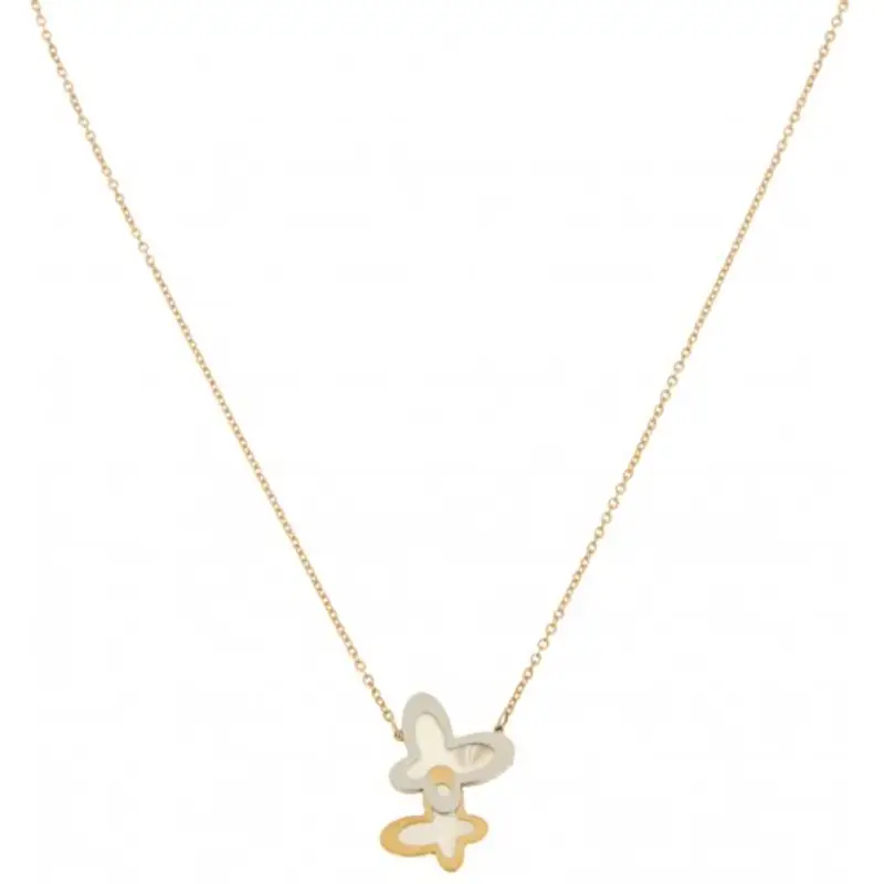 Collana Donna Oro Rosa Farfalle GL100179