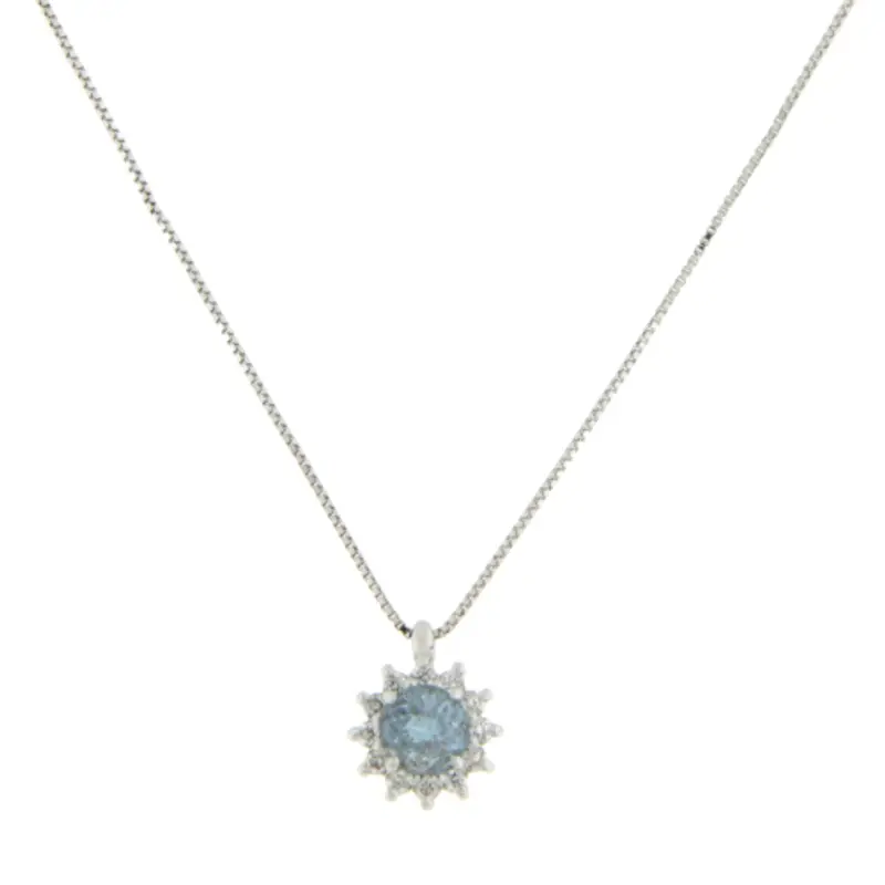 Collana Donna Promesse Acquamarina Diamanti PCONTF