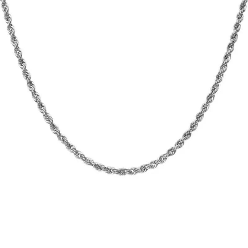 Collana Fune Corda Oro Bianco 18 KT