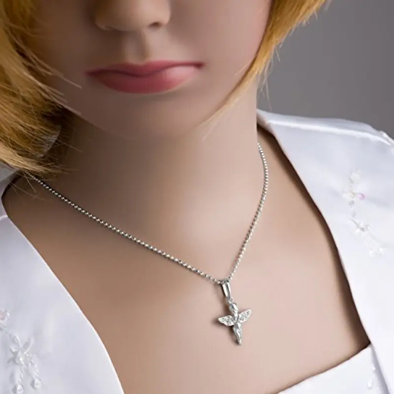 Collana In Argento Sterling Con Pendente A Forma Di Angelo Per Bambini miniatura 2