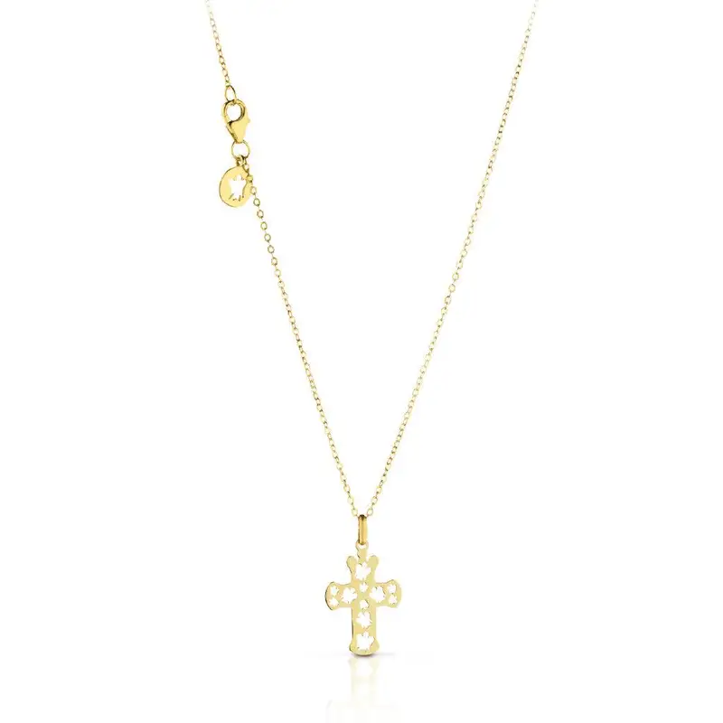 Collana In Oro Giallo con Croce