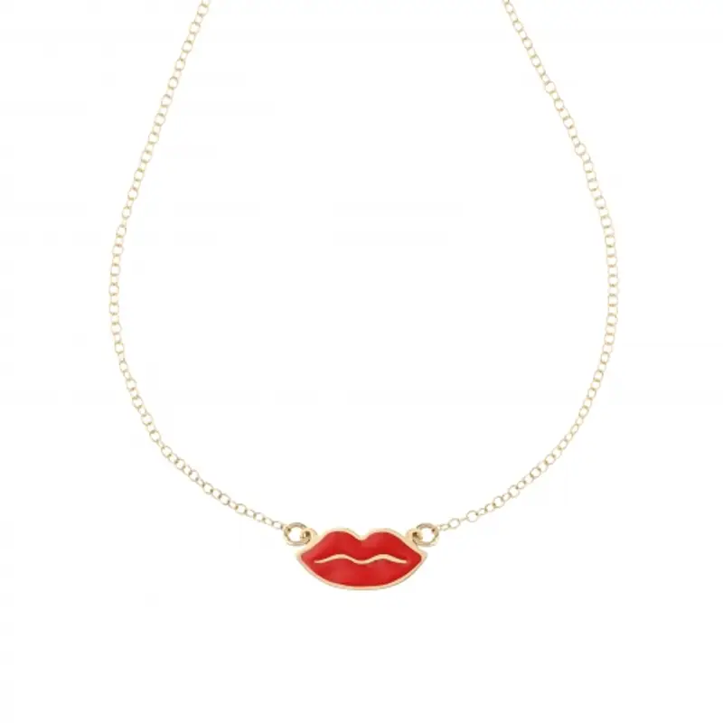 Collana Labbra Kiss Oro Giallo 18 KT GL101516