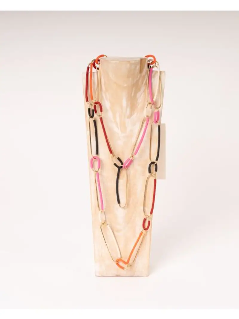 Collana Lunga Arancio Rosa