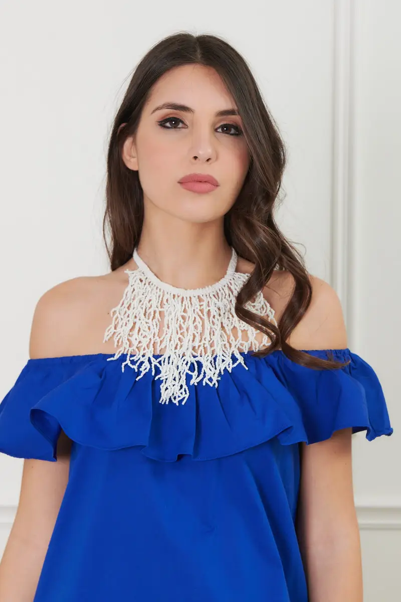 COLLANA MULTIFILI E PERLINE | Colore: Bianco | Taglia: One size