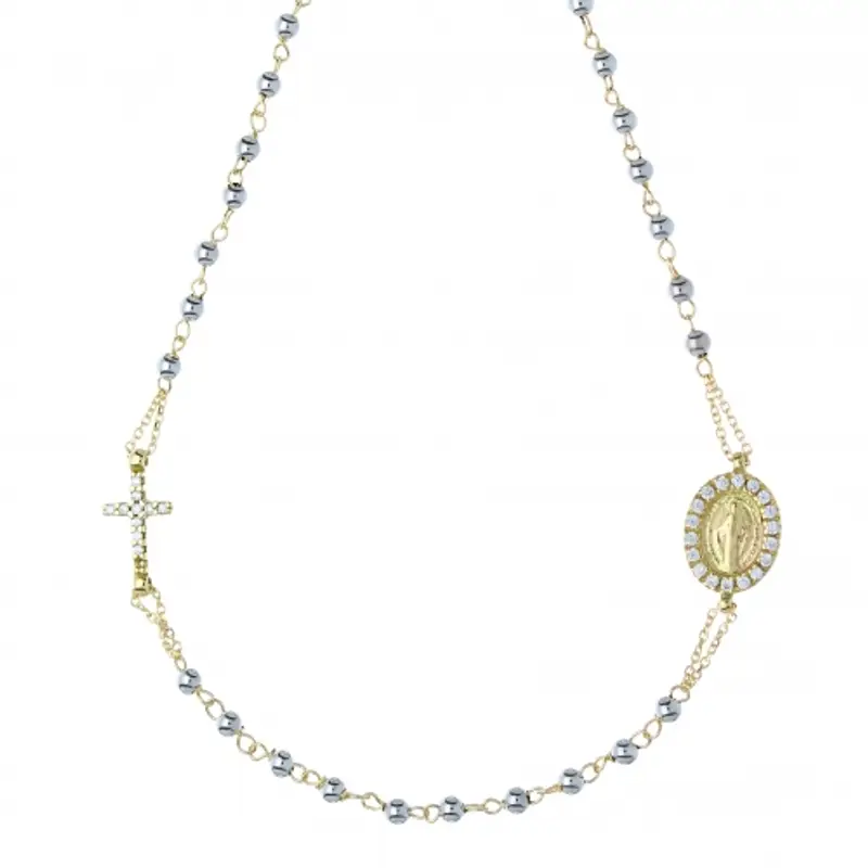 Collana Unisex Rosario Oro Bianco Giallo GL101374