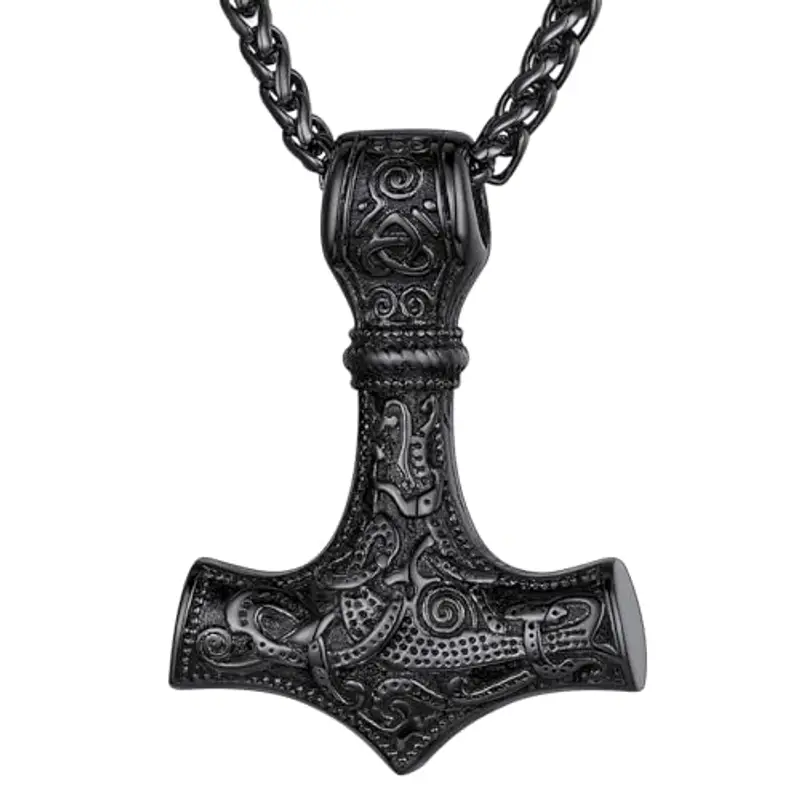 Collana Uomo, Collana Martello Thor, Vichinga Mjolnir Ciondolo, Collana Uomo Martello di Thor, Collana Acciaio