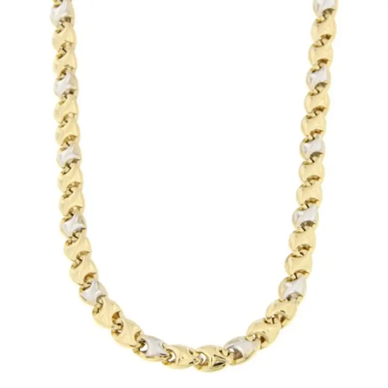Collana Uomo Oro Giallo Bianco GL100328