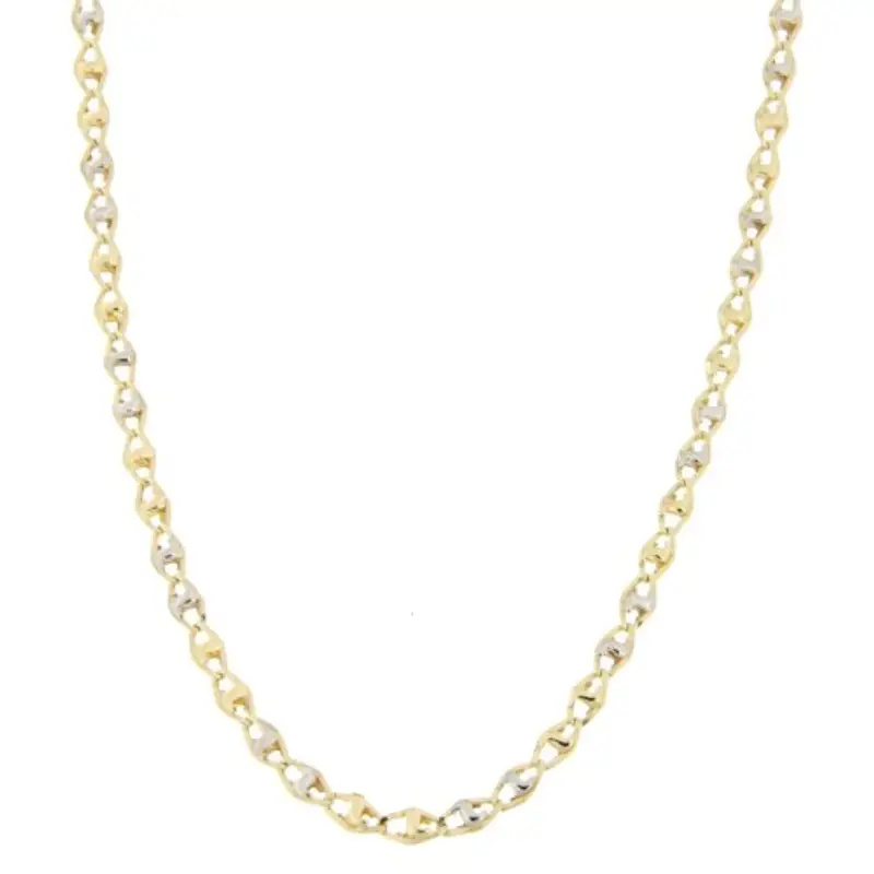 Collana Uomo Oro Giallo Bianco GL100331