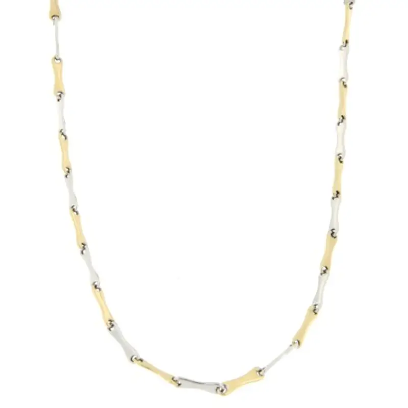 Collana Uomo Oro Giallo Bianco GL100334