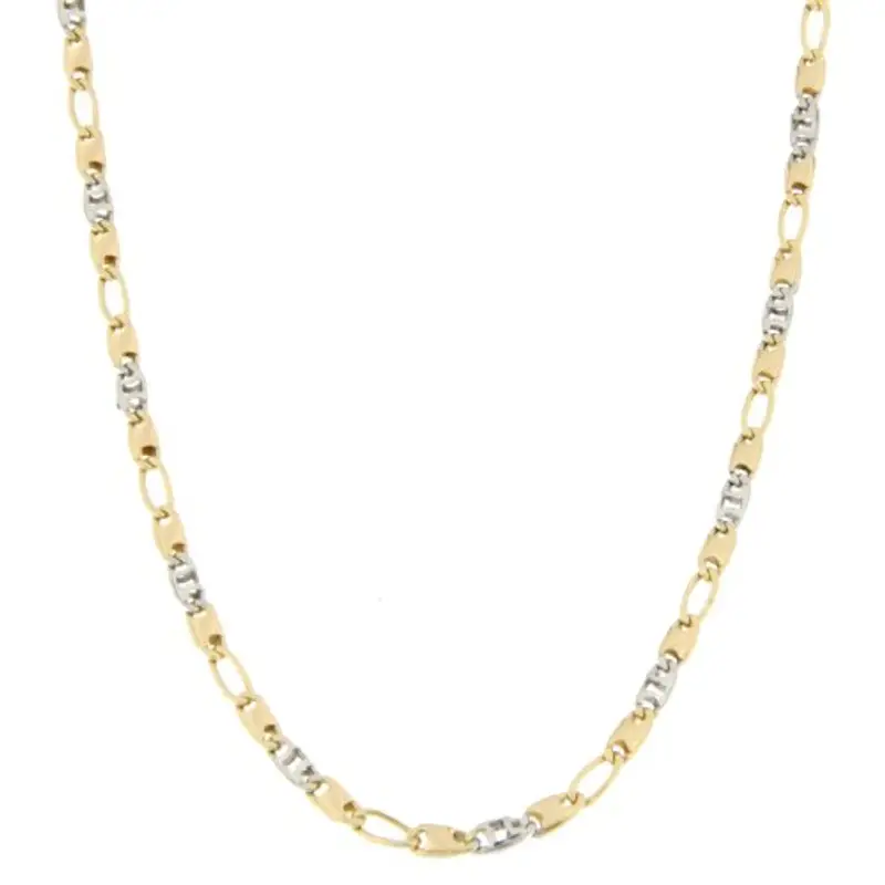 Collana Uomo Oro Giallo Bianco GL100347