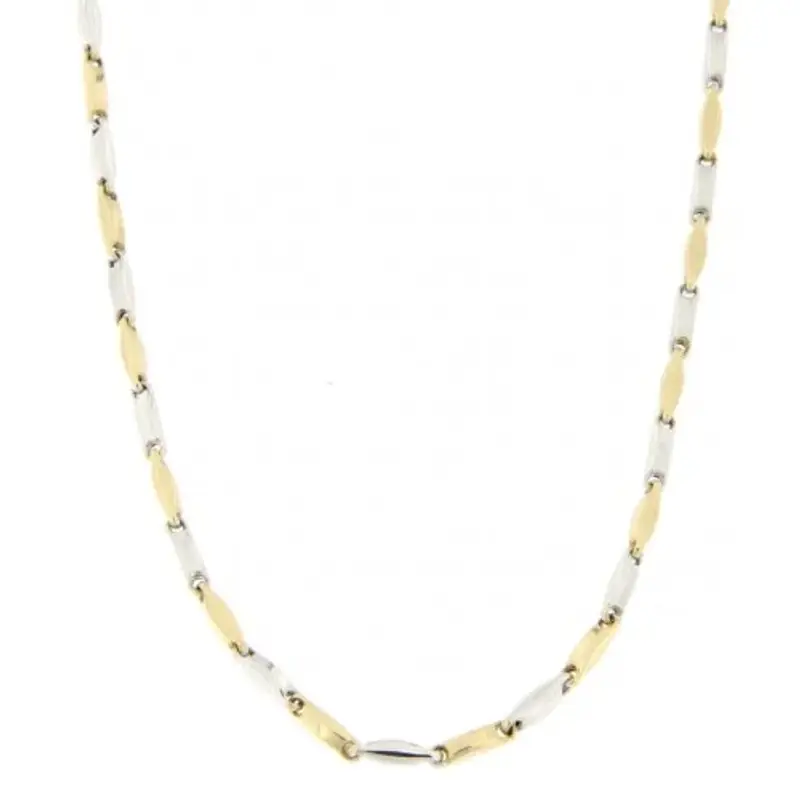 Collana Uomo Oro Giallo Bianco GL100359