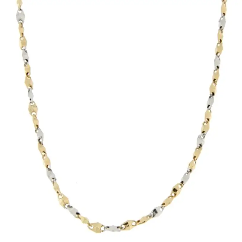 Collana Uomo Oro Giallo Bianco GL100360