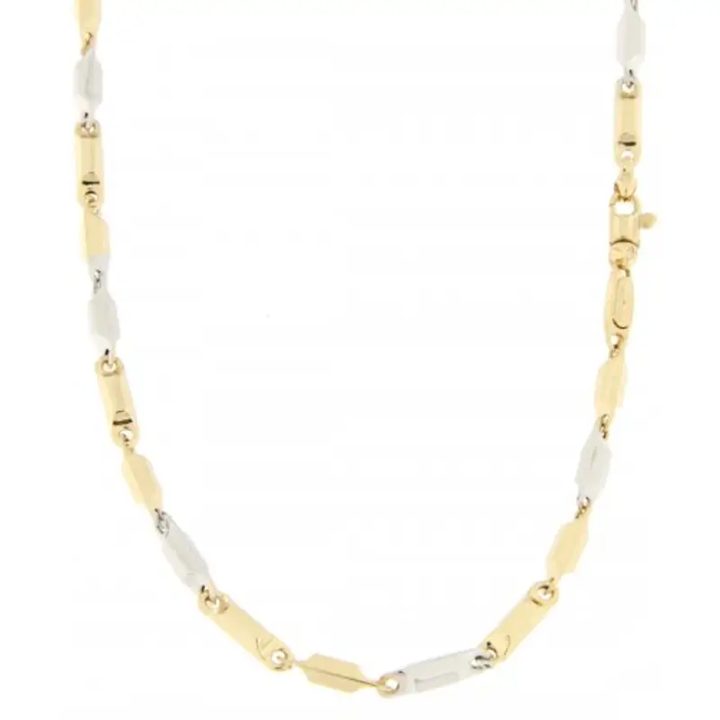 Collana Uomo Oro Giallo Bianco GL100366