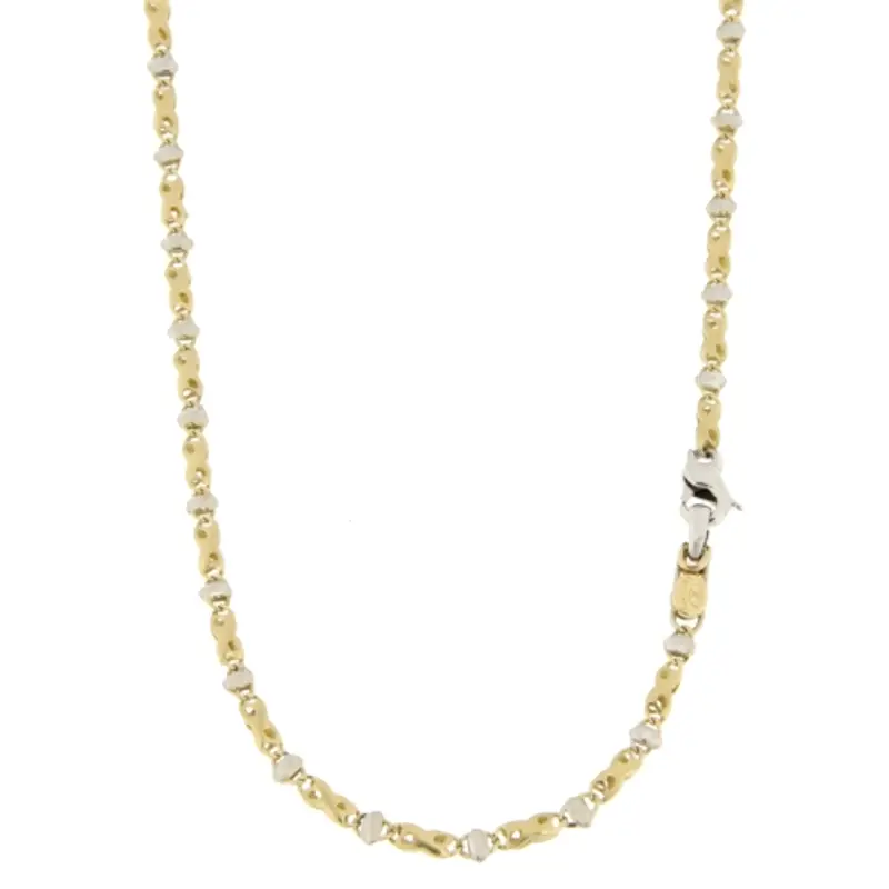 Collana Uomo Oro Giallo Bianco GL100394