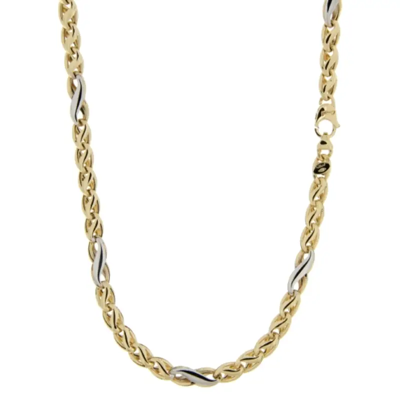 Collana Uomo Oro Giallo Bianco GL100559
