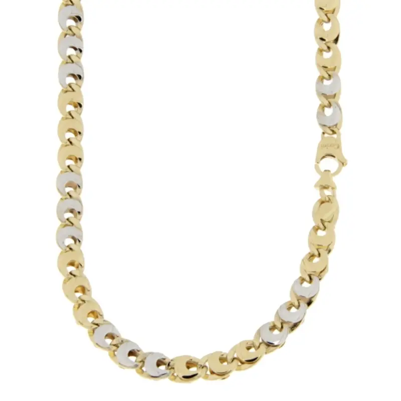 Collana Uomo Oro Giallo Bianco GL100560