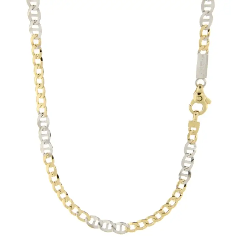 Collana Uomo Oro Giallo Bianco GL100622