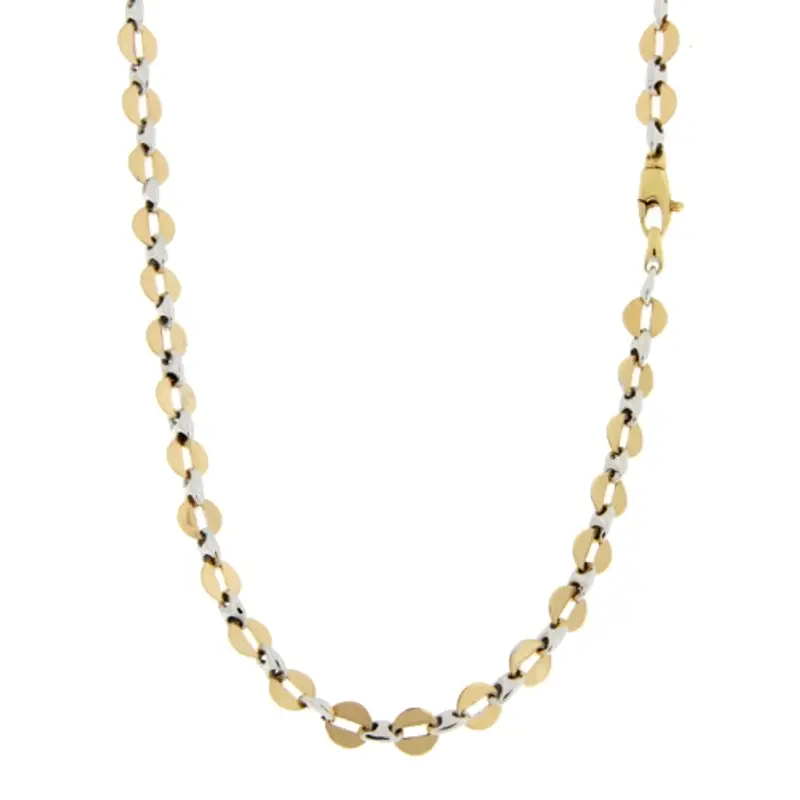 Collana Uomo Oro Giallo Bianco GL101085