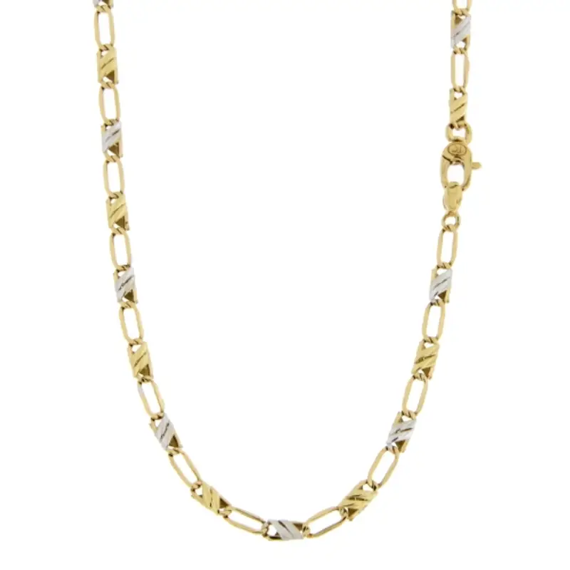 Collana Uomo Oro Giallo Bianco GL101086